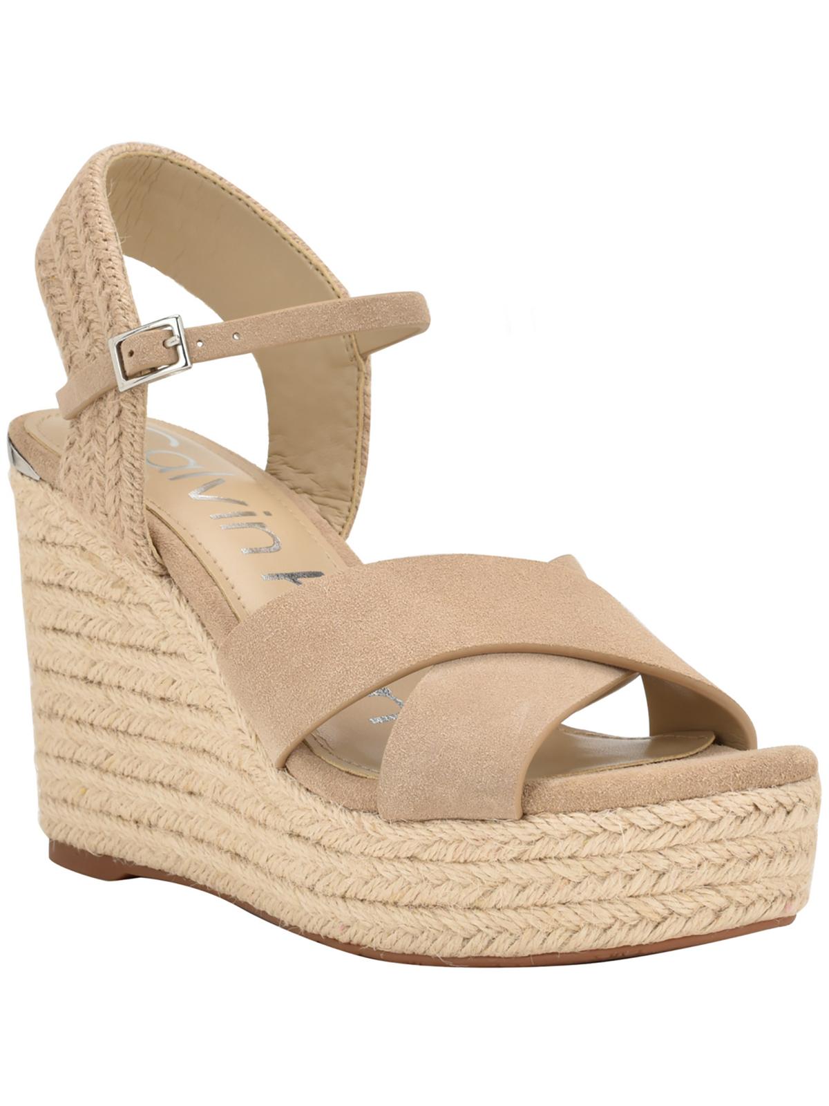 Calvin Klein Womens Elory Suede Slingback Espadrilles